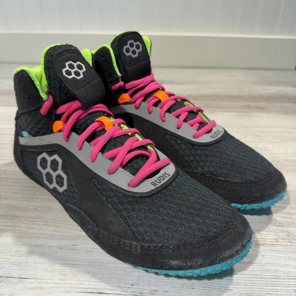 Rudis Alpha 2.0 Unisex M10.5/W12 Wrestling Shoes Black Selfish Athletic Sneakers